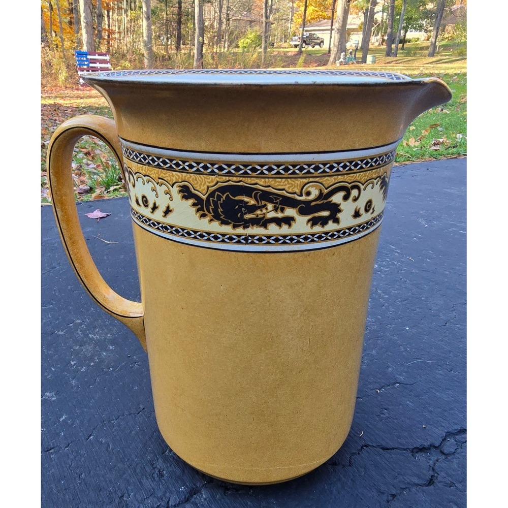 Antique Royal Winton‎ Grimwades Ming Yellow Pitcher Ceramic Dragons
